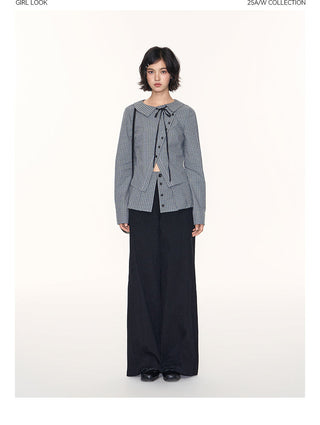 [TAKEANAP] plaid three-piece set