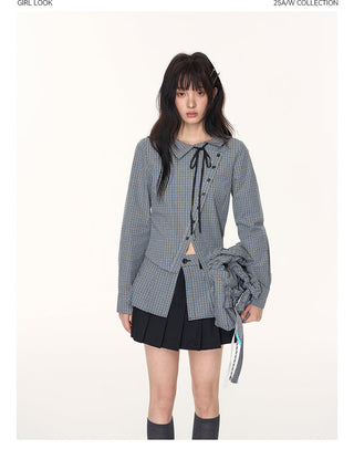 [TAKEANAP] plaid three-piece set