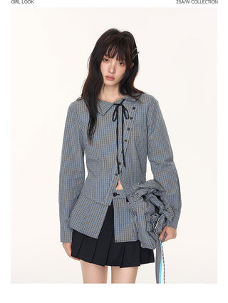 [TAKEANAP] plaid three-piece set