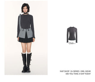 [TAKEANAP] plaid three-piece set