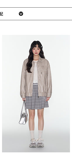 [TAKEANAP] plaid lace-up skirt