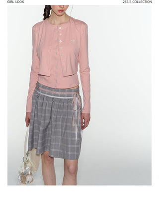 [TAKEANAP] plaid lace-up skirt