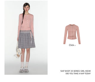 [TAKEANAP] plaid lace-up skirt