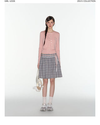 [TAKEANAP] plaid lace-up skirt