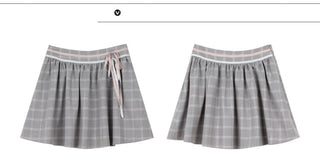 [TAKEANAP] plaid lace-up skirt