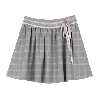 [TAKEANAP] plaid lace-up skirt