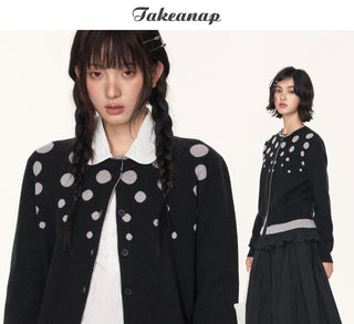 [TAKEANAP] polka dot cardigan