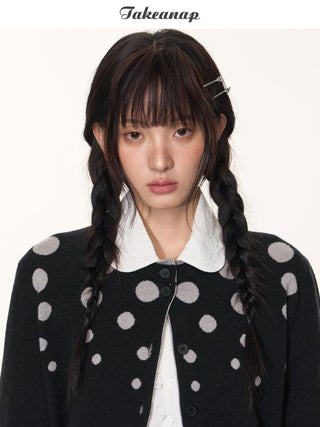 [TAKEANAP] polka dot cardigan