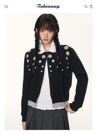 [TAKEANAP] polka dot cardigan