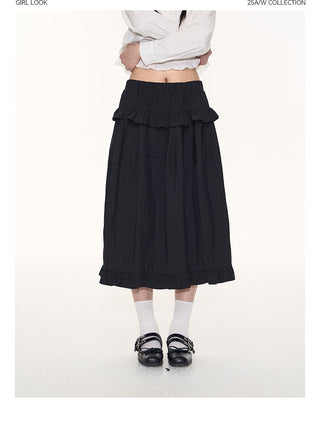 [TAKEANAP] ruffled black skirt
