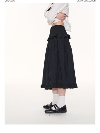 [TAKEANAP] ruffled black skirt