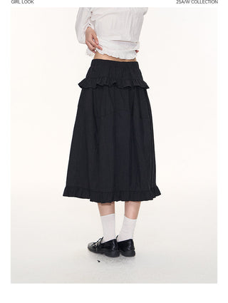 [TAKEANAP] ruffled black skirt