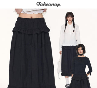 [TAKEANAP] ruffled black skirt