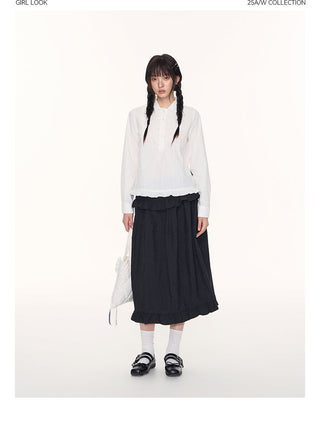[TAKEANAP] ruffled black skirt
