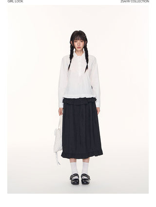 [TAKEANAP] ruffled black skirt