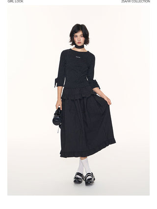 [TAKEANAP] ruffled black skirt