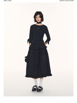 [TAKEANAP] ruffled black skirt