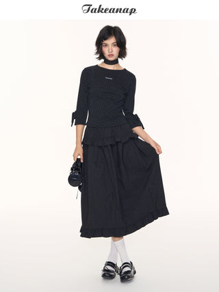 [TAKEANAP] ruffled black skirt