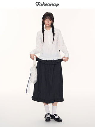 [TAKEANAP] ruffled black skirt