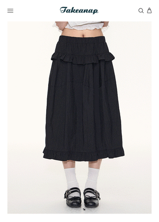 [TAKEANAP] ruffled black skirt