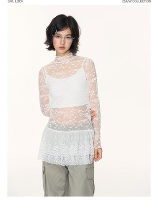 [TAKEANAP] lace bottoming shirt