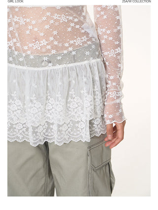 [TAKEANAP] lace bottoming shirt