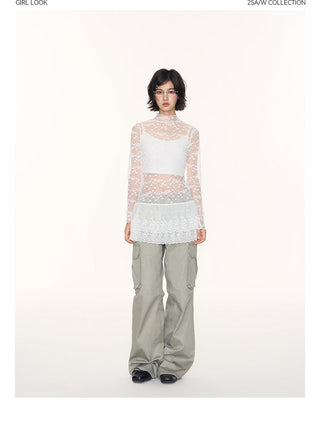 [TAKEANAP] lace bottoming shirt