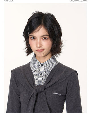 [TAKEANAP] detachable waistcoat knit