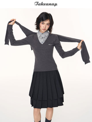 [TAKEANAP] detachable waistcoat knit
