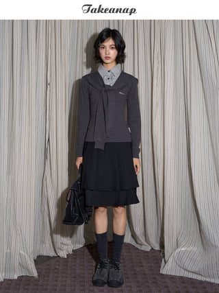 [TAKEANAP] detachable waistcoat knit