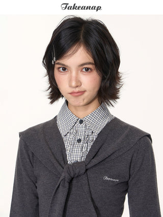 [TAKEANAP] detachable waistcoat knit