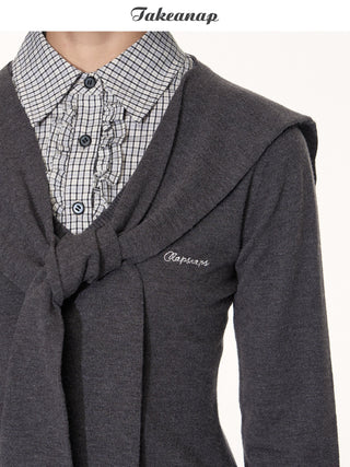 [TAKEANAP] detachable waistcoat knit
