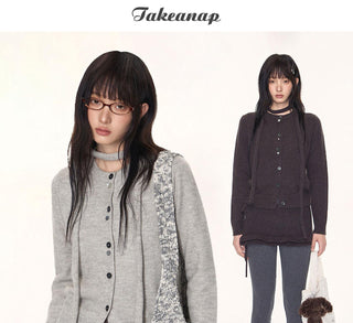 [TAKEANAP] button cardigan set