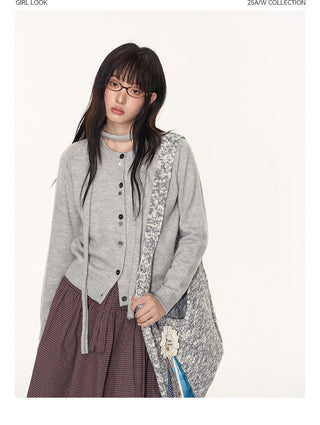 [TAKEANAP] button cardigan set