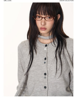 [TAKEANAP] button cardigan set