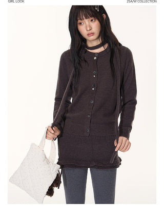[TAKEANAP] button cardigan set