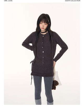 [TAKEANAP] button cardigan set