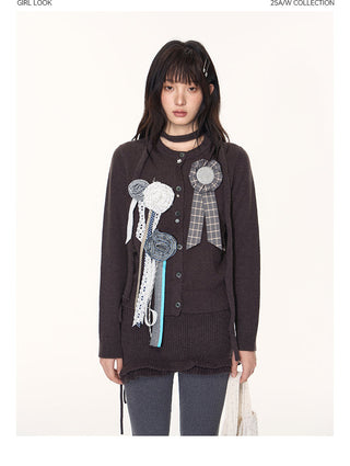 [TAKEANAP] button cardigan set
