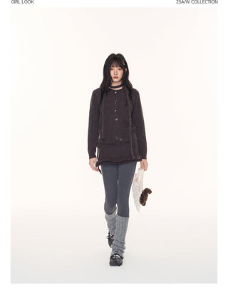 [TAKEANAP] button cardigan set