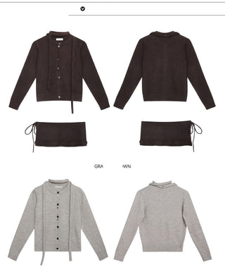 [TAKEANAP] button cardigan set