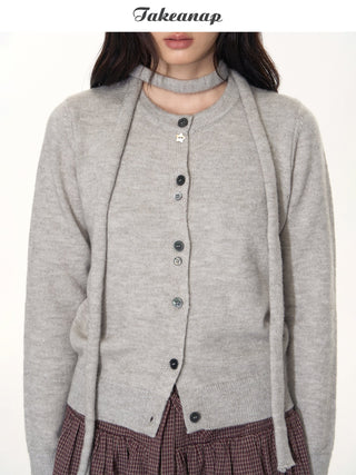 [TAKEANAP] button cardigan set