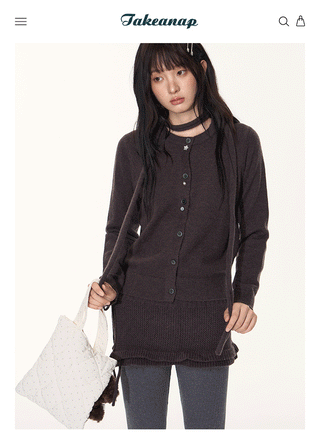 [TAKEANAP] button cardigan set