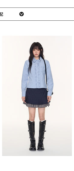 [TAKEANAP] patchwork shirt set