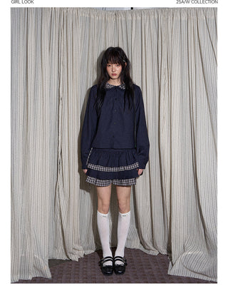 [TAKEANAP] patchwork shirt set