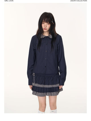 [TAKEANAP] patchwork shirt set