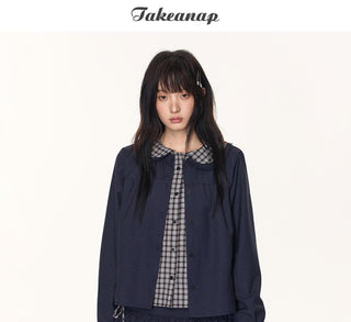 [TAKEANAP] patchwork shirt set