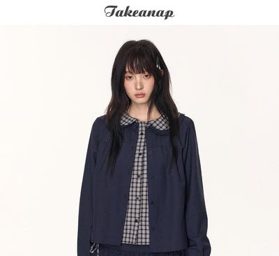 [TAKEANAP] patchwork shirt set