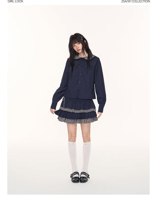 [TAKEANAP] patchwork shirt set