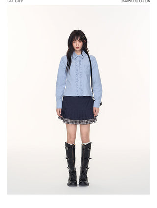 [TAKEANAP] patchwork shirt set