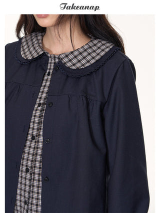 [TAKEANAP] patchwork shirt set